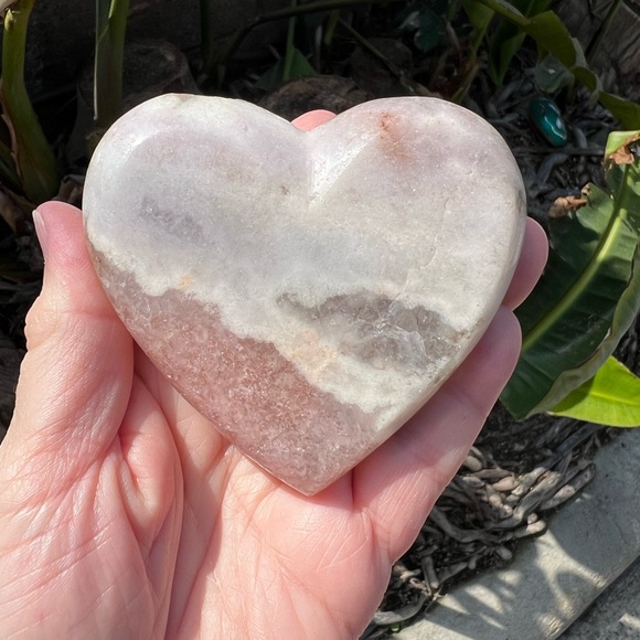 Pink Amethyst Quartz Crystal Druzy Heart - Picture 7 of 11